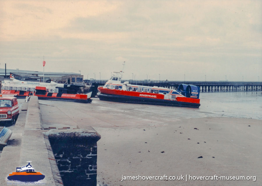 AP1-88 hovercraft at Ryde hoverport -  (credit: The <a href='http://www.hovercraft-museum.org/' target='_blank'>Hovercraft Museum Trust</a>).